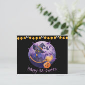 Scary Kat Halloween Briefkaart (Staand voorkant)