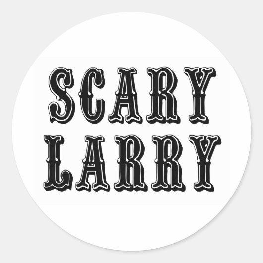 Scary Larry Ronde Sticker (Voorkant)