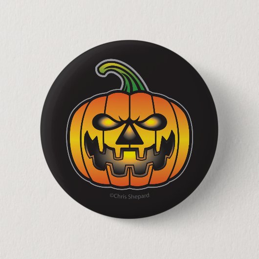 Scary Laughing Halloween Pumpkin Monster Ronde Button 5,7 Cm (Voorkant)