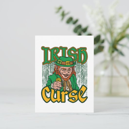 Scary Leprechaun Irish Curse St Patricks Day Briefkaart (Staand voorkant)