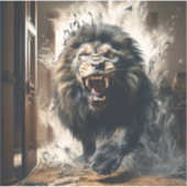 Scary Lion Sticker (Voorkant)