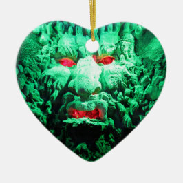 Scary Mask Face in Rock Face Keramisch Ornament