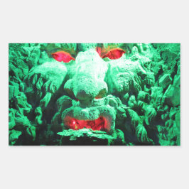 Scary Mask Face in Rock Face Rechthoekige Sticker