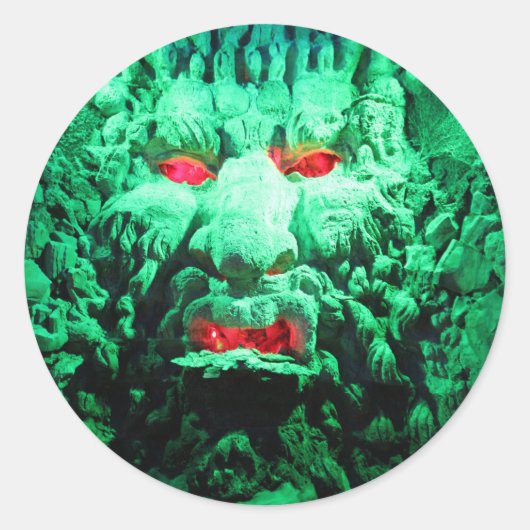 Scary Mask Face in Rock Face Ronde Sticker (Voorkant)