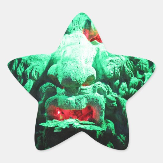 Scary Mask Face in Rock Face Ster Sticker (Voorkant)