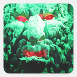 Scary Mask Face in Rock Face Vierkante Sticker