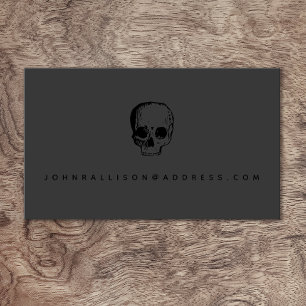 Scary Modern Skull Black Calling Card Contactkaartje