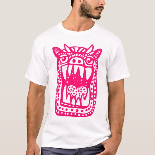 Scary Monster - Neon Red T-shirt (Voorkant)