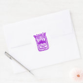 Scary Monster - Paars Ronde Sticker (Envelop)