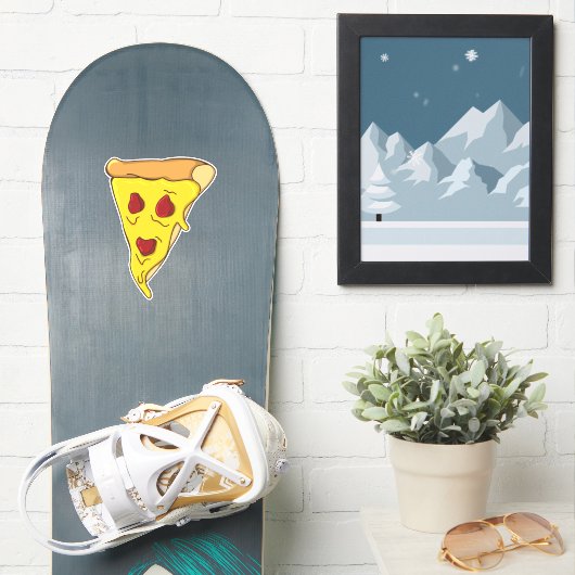 Scary Pizza Face Sticker (Snowboard)