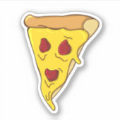 Scary Pizza Face Sticker (Voorkant)