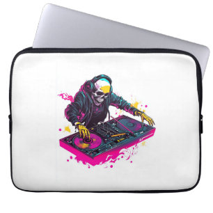 Scary Popcorn Skull beroemd gemaakt door Funny Hor Laptop Sleeve