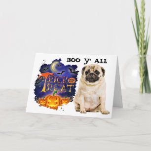 Scary Pug Halloween Kaart