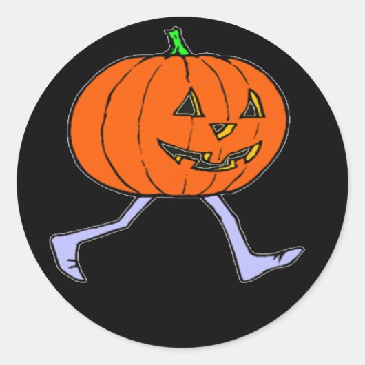 Scary Pumkin Ronde Sticker (Voorkant)