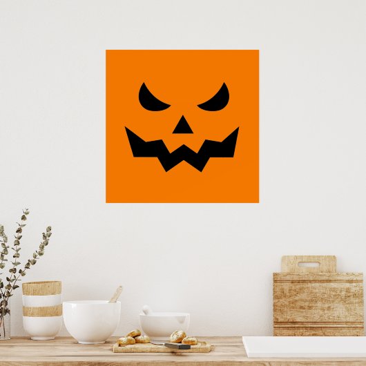 Scary Pumpkin Face Square Poster (24x24) (Keuken)