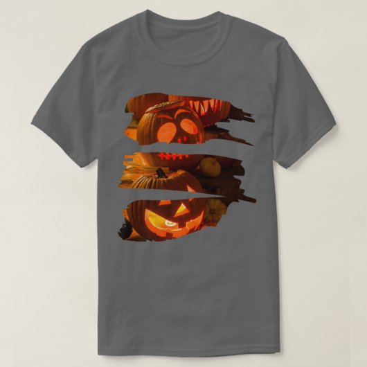 Scary pumpkin faces  Scary jack o lantern Spooky H T-shirt (Design voorkant)