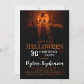 Scary Pumpkin Halloween 30th Birthday Party Kaart (Voorkant)