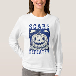 Scary Pumpkin Halloween Blue Spooky T-shirt