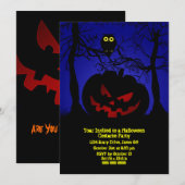 Scary Pumpkin Halloween Party Kaart (Voorkant / Achterkant)