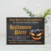 Scary Pumpkin Halloween Party Kaart (Staand voorkant)