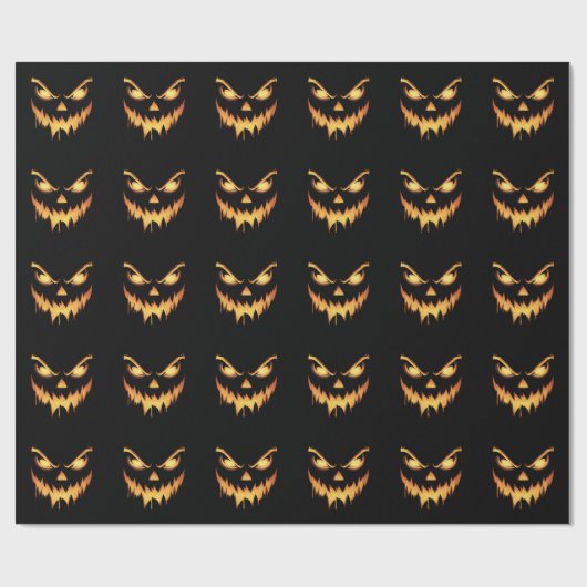 Scary Pumpkin Jack O Lantern Face Halloween Cadeaupapier (Vlak)