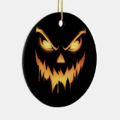 Scary Pumpkin Jack O Lantern Face Halloween Keramisch Ornament (Rechts)