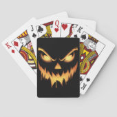 Scary Pumpkin Jack O Lantern Face Halloween Pokerkaarten (Achterkant)