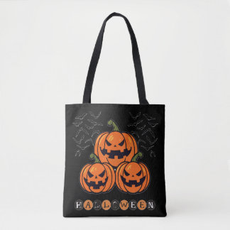 Scary Pumpkin Oranje Black Halloween Draagtas