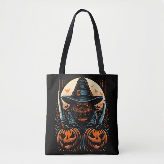 Scary Pumpkin Scarecrow Halloween Killer Draagtas (Voorkant)