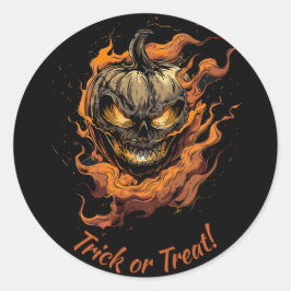 Scary Pumpkinhead Trick or treat Ronde Sticker