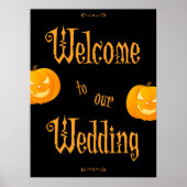 Scary Pumpkins Halloween Wedding Reception Sign Poster (Voorkant)