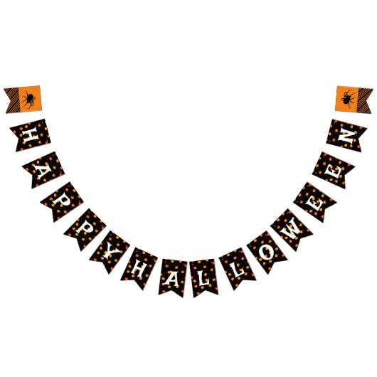 Scary Pumpkins Pattern en Spider Halloween Party Vlaggetjes (Alle)