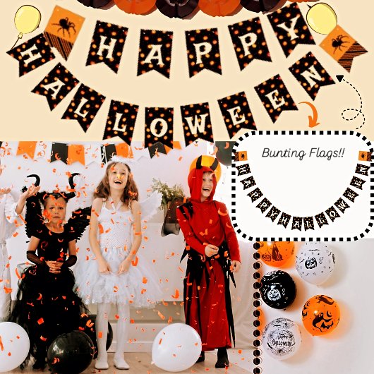 Scary Pumpkins Pattern en Spider Halloween Party Vlaggetjes