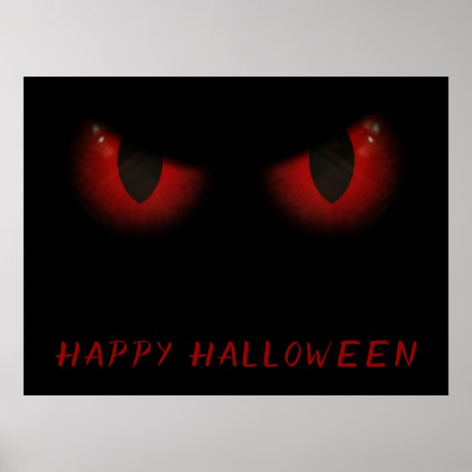 Scary Red Halloween Eyes Poster (Voorkant)