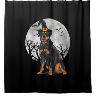 Scary Rottweiler Dog Witch Pet Halloween Douchegordijn