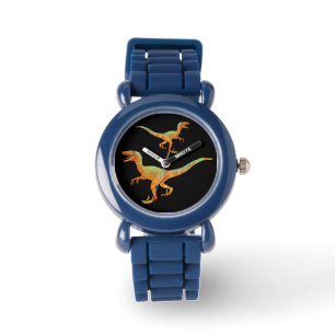 Scary Running Velociraptors Jurassic Dinosaur Art Horloge