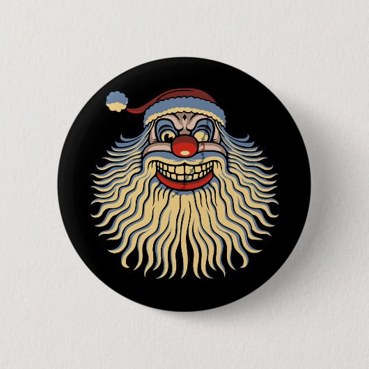 Scary Santa Clown Ronde Button 5,7 Cm (Voorkant)