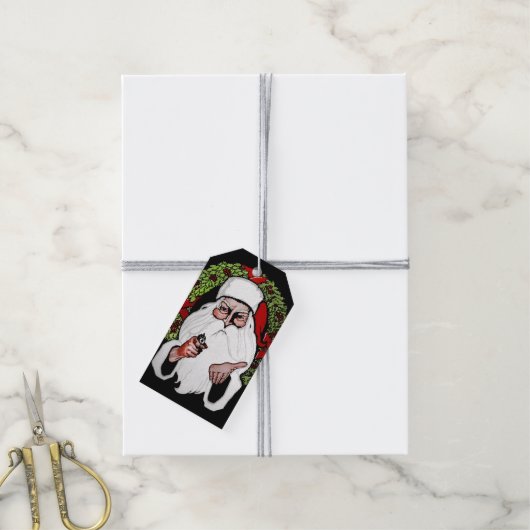 Scary Santa Gift Labels Cadeaulabel (Met Touw)