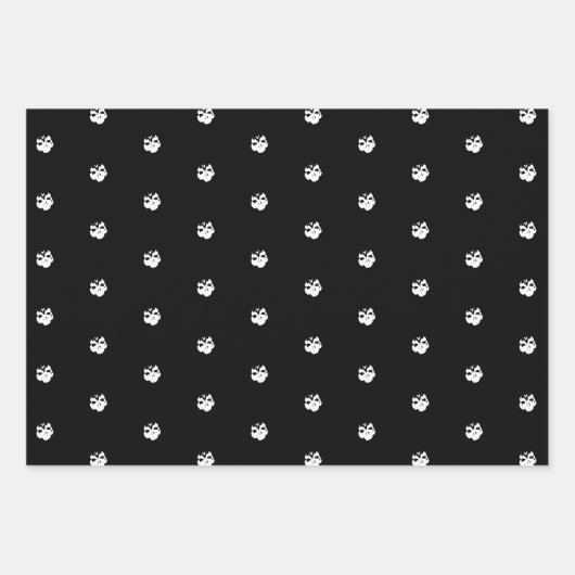Scary schattig zwart sinaasappel witte schedels Ha Inpakpapier Vel (Voorkant)