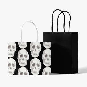 Scary Scull Black & White Pattern Happy Halloween Groot Cadeauzakje