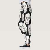 Scary Scull Black & White Pattern|Happy Halloween Leggings (Links)