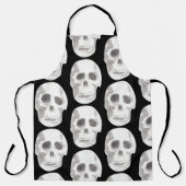 Scary Scull Black & White Pattern|Happy Halloween Schort (Voorkant)