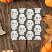 Scary Scull Black & White Pattern|Happy Halloween Stenen Onderzetter