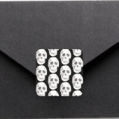 Scary Scull Black & White Pattern|Happy Halloween Vierkante Sticker