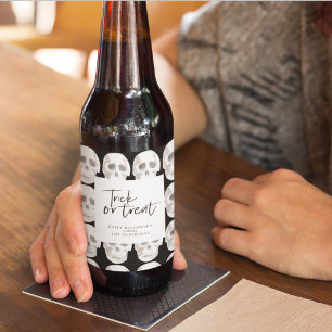 Scary Scull Trick or treat Halloween-partij Bier Etiket