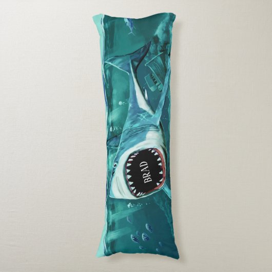 Scary Shark custom name body pillow Lichaamskussen (Voorkant Verticaal)