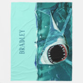 Scary Shark custom name fleece dekens (Voorkant)