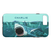Scary Shark custom name phone cases (Achterkant (Horizontaal))