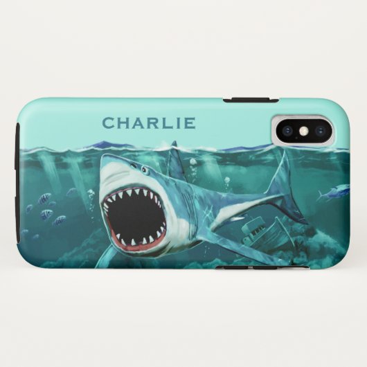 Scary Shark custom name phone cases (Achterkant (horizontaal))