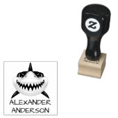 Scary Shark Personalize Rubberstempel (Gestempeld)